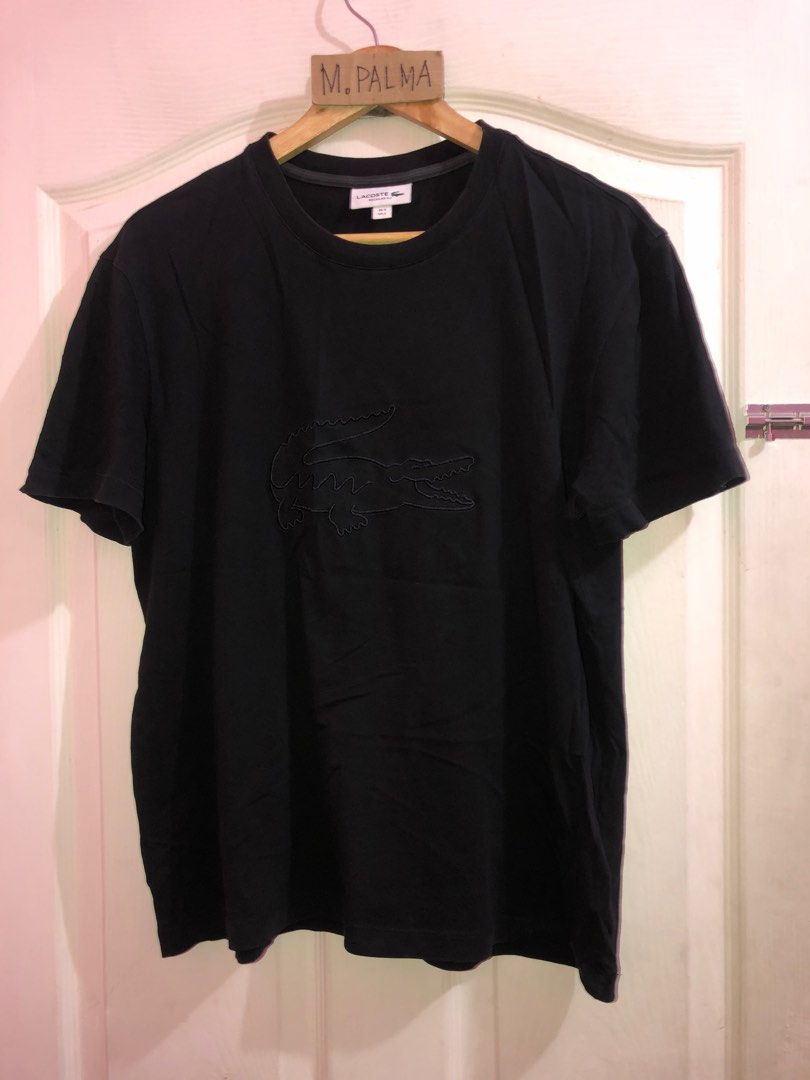 Lacoste biglogo shirt triple black large 22x27, Men's Fashion, Tops ...