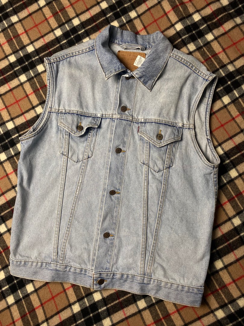 Levis Vintage Denim Vest Jacket Men s Fashion Coats Jackets and