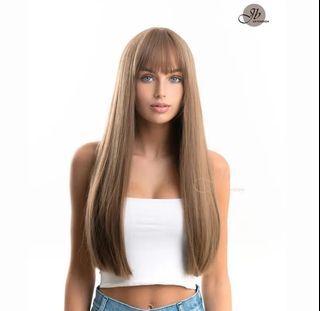 Light brown long straight wig