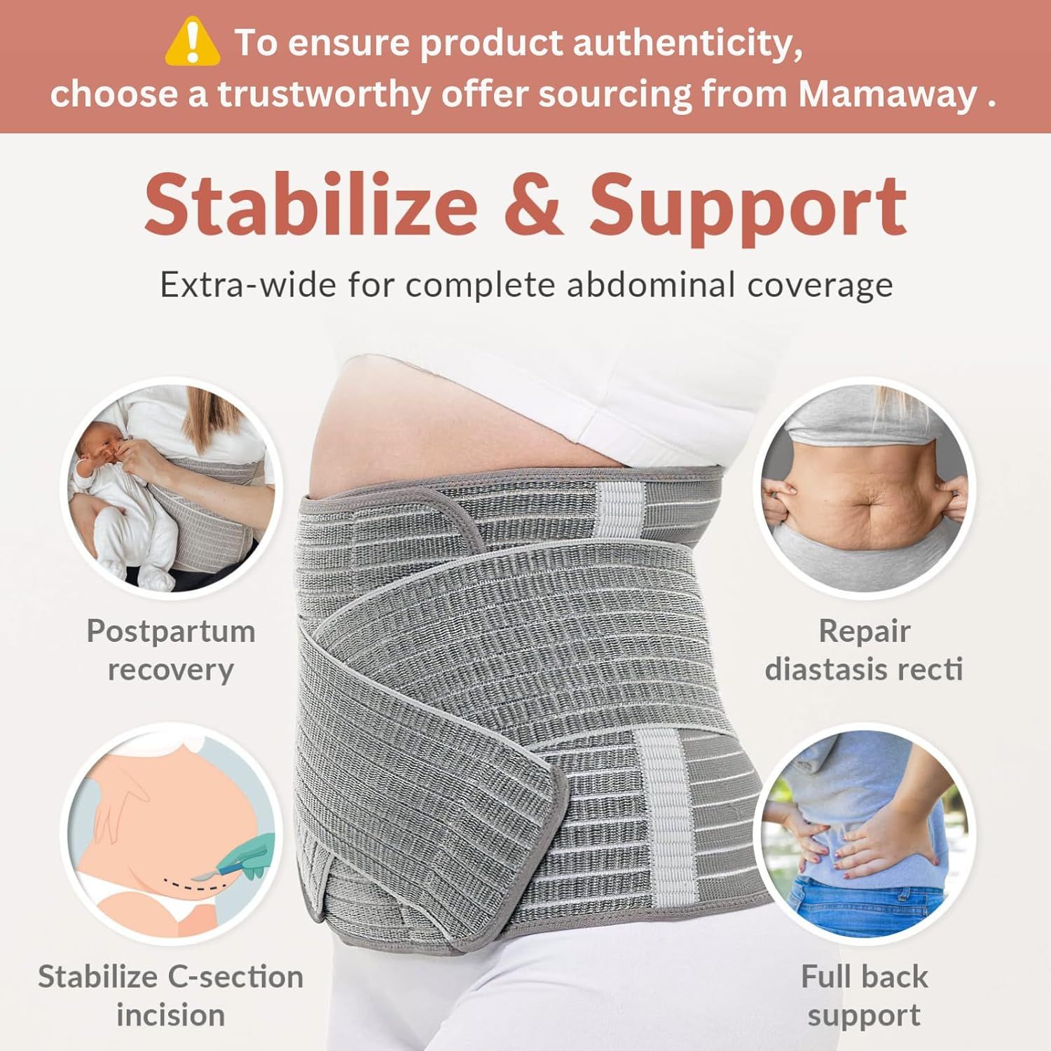 Postpartum Belly Wrap 3 Belts In 1. Postnatal Band Post C Section