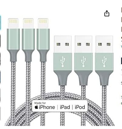 Lightning Cable MFi Certified - iPhone Charger 3Pack 6FT Lightning to USB A  Charging Cable Cord Compatible with iPhone 14 13 12 Mini Pro Max SE 11 Xs