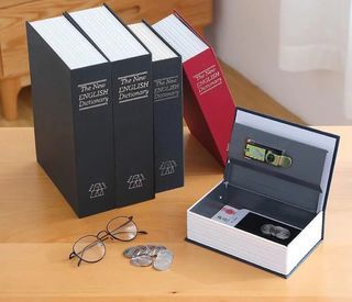 Metal Steel Cash Secure Hidden English Dictionary Booksafe Homesafe Money Box Coin Storage