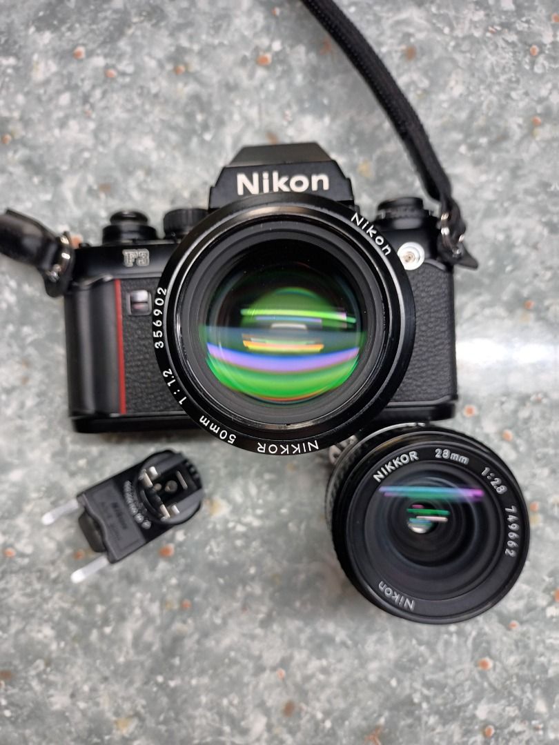 Nikon F3 + 50 1.2 ais + 28 2.8 ais + As-7 full set, 攝影器材, 相機