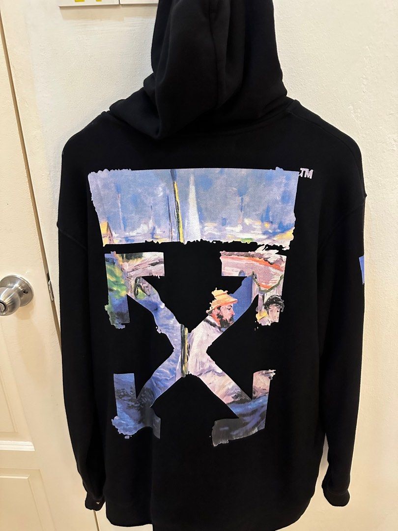 Off White Zip Up Hoodie