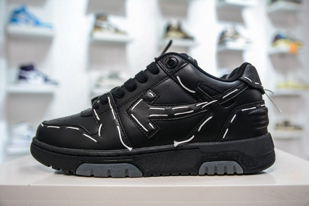 Off White Out Of Office Sartorial Stitching Sneaker OOO in Black White 2023 OWIA259S23LEA0101010 12 12 Sale