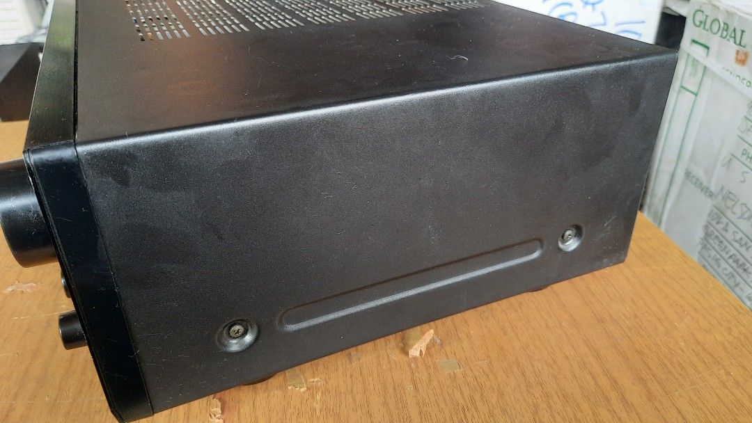 Onkyo TX-DS484 5.1 AV Receiver (Category: Soundbars, Speakers & Amplifiers) located in Pasig City. Submitted by audiopropasig (Listing ID 1271558020, Image 3). Description: 110v from U.S., no remote issue: lubog yung left button ng parameter setting. Specs: 55 watts x 5 channels into 8 ohms 6 DSP modes (Dolby Digital, DTS, Pro Logic, Orchestra, Unplugged, 5-CH Stereo) Specs: 55 watts x 5 channels into 8 ohms 6 DSP modes (Dolby Digital, DTS, Pro L