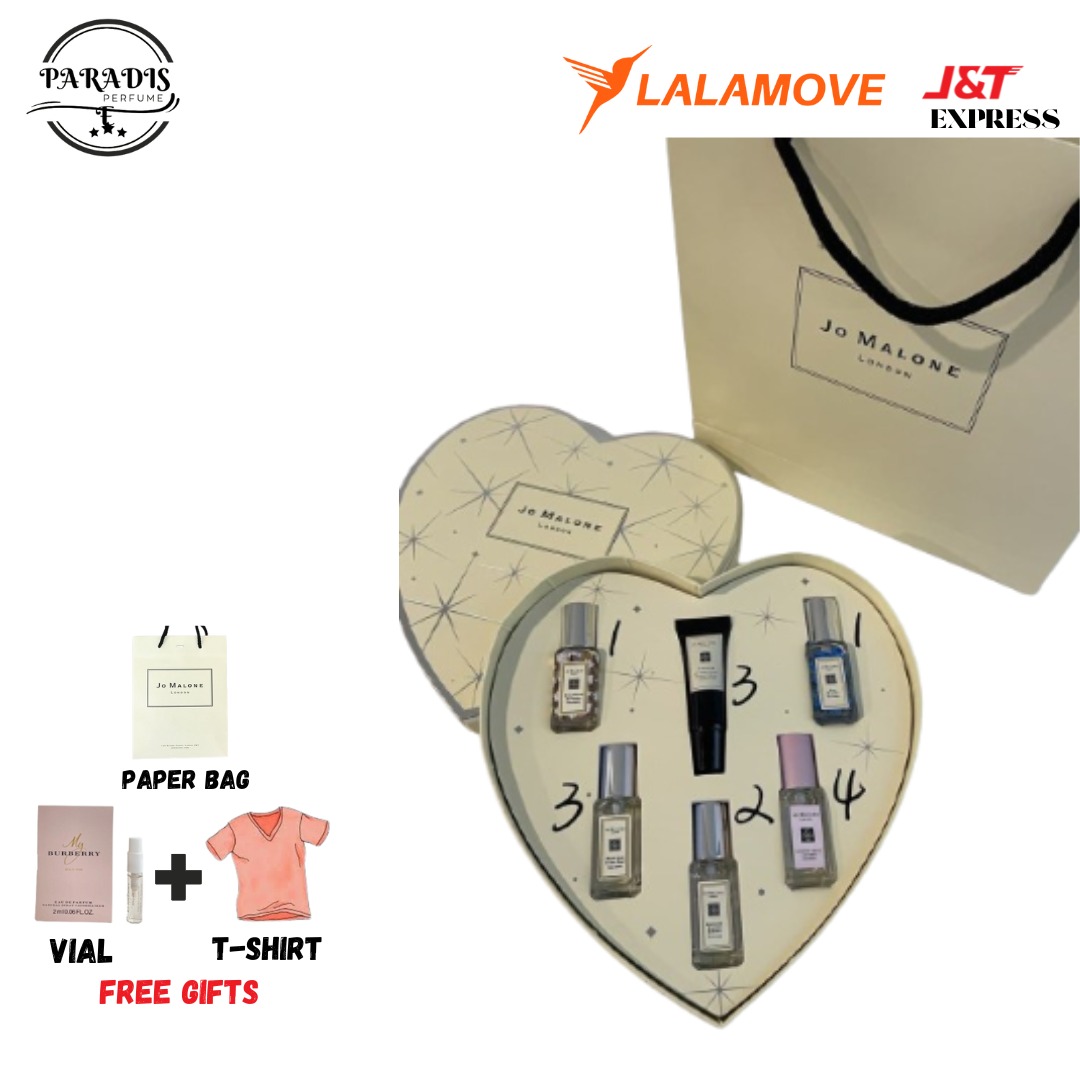 ORIGINAL AUTHENTIC JO MALONE HEART SHAPE SET (5 MINI +1 LIP BALM