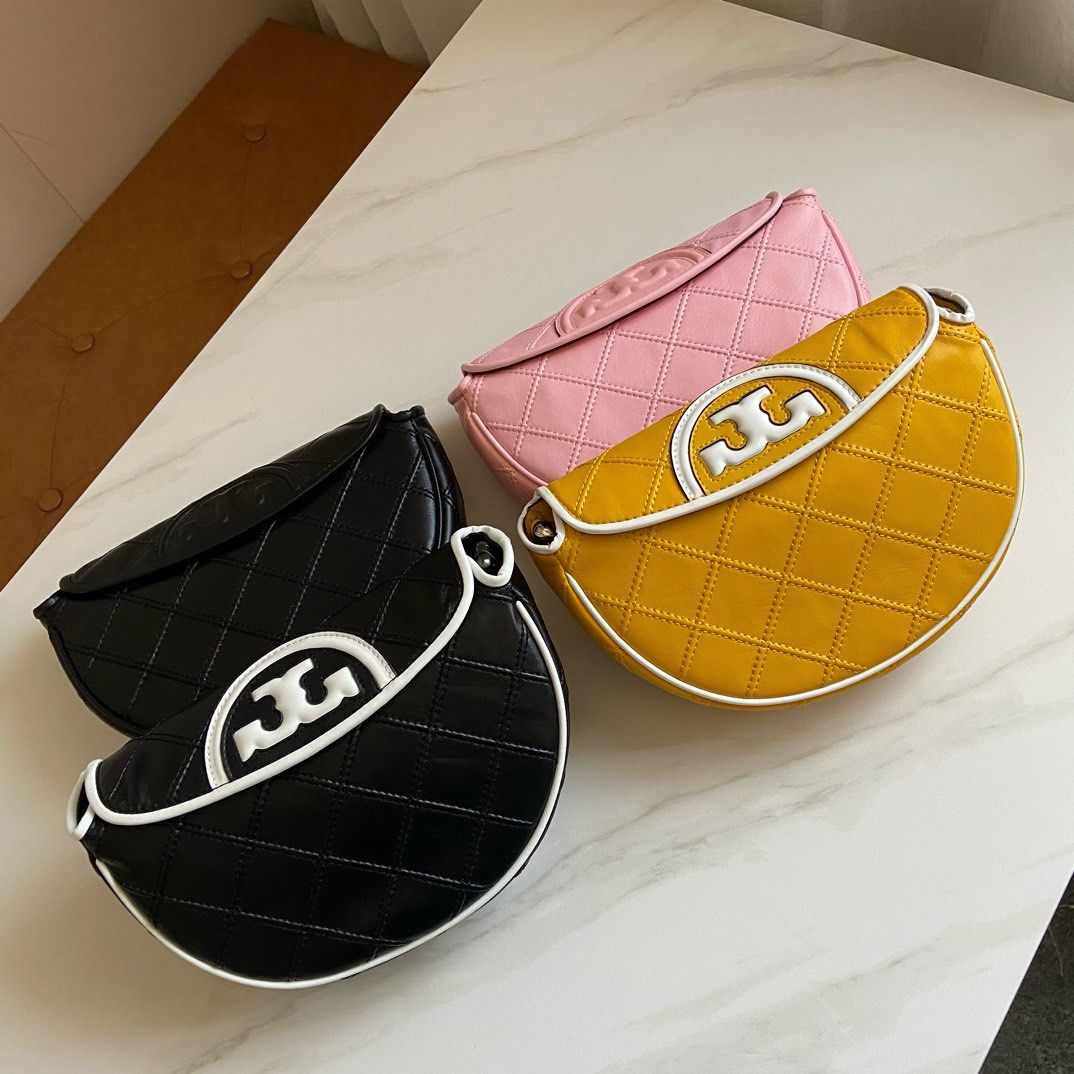 Original Tory Burch Fleming hobo sling bag handbag crescents