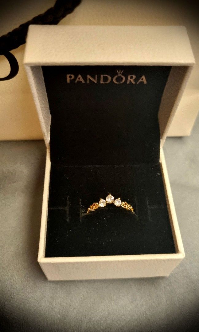 Pandora Regal Swirl Tiara Ring, Gold-Plated