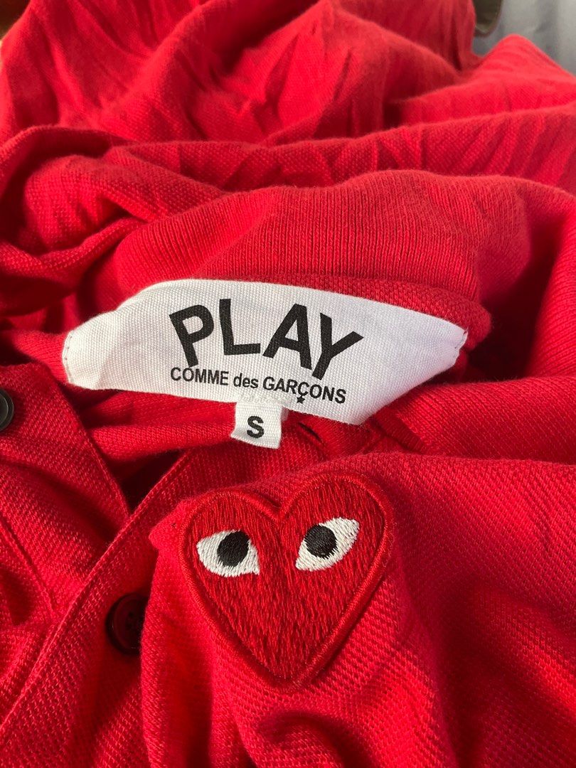 cdg Play Comme des Garcons Red Polo Dress CDG play red tennis dress CDG play golf dress Collared dress US Small