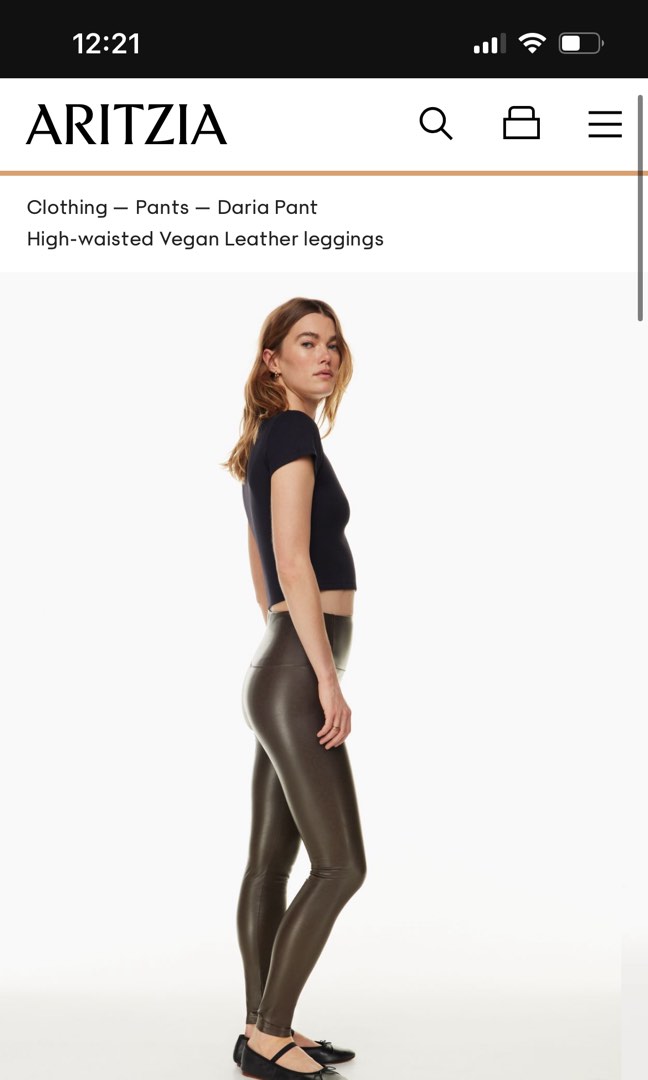 ARITZIA Daria Pant - Vegan leather Black size Small, Women's Fashion,  Clothes on Carousell