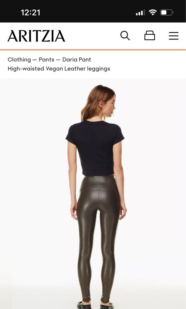 High waisted vegan Leather Leggings –