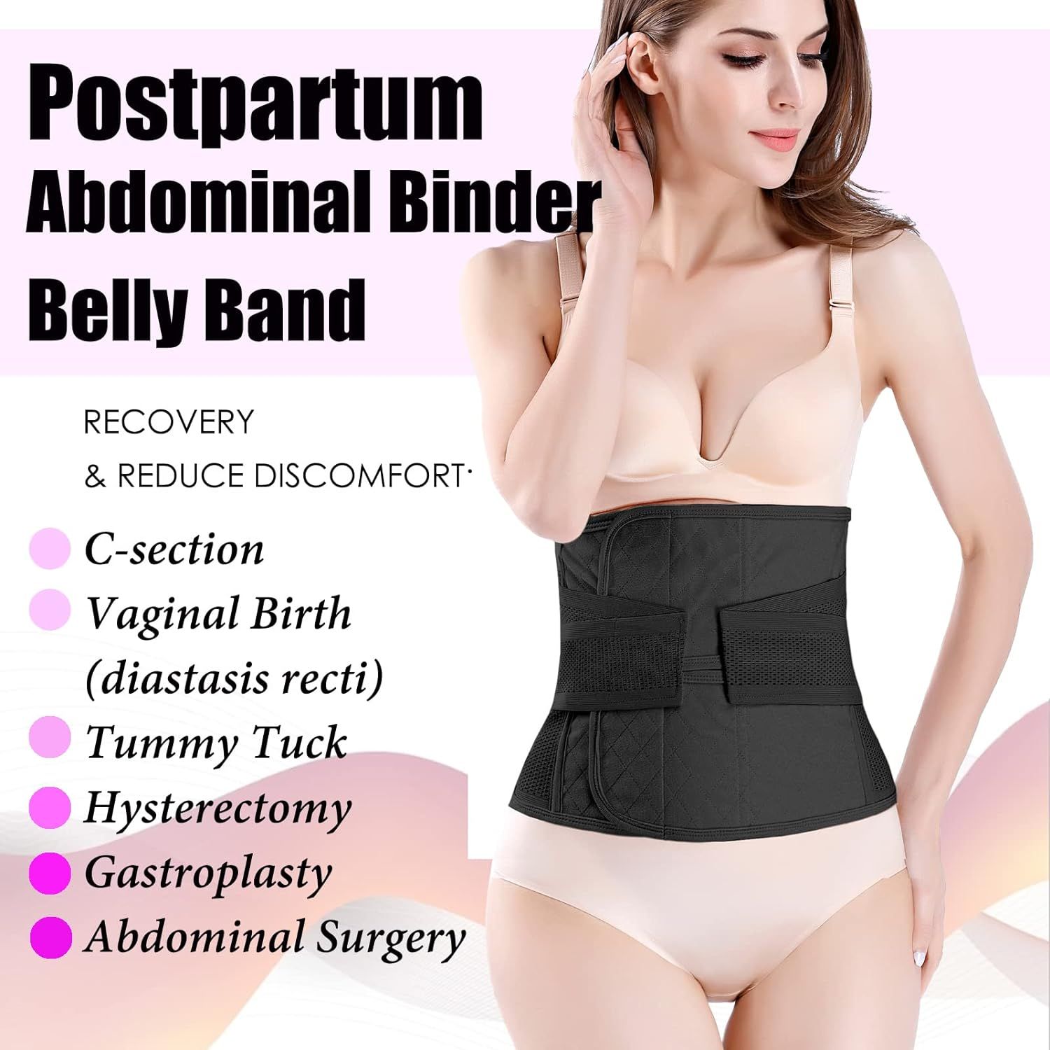 3 in 1 Postpartum Belly Support Recovery Wrap - Postpartum Belly Band After  Birth Brace Slimming Girdles Body Shaper Waist Shapewear Post Surgery  Pregnancy Belly Support Band (Midnight Black XL) XL Midnight Black
