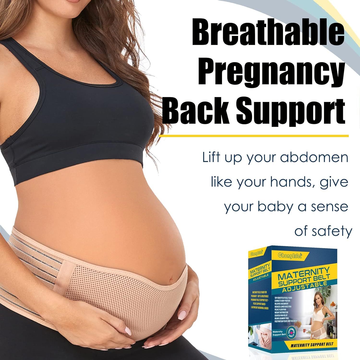 Pregnancy Belly Support Band Maternity Belt Belly Band for Pregnancy  Adjustable Maternity Support Belt for Abdomen, Pelvic, Waist, & Back Pain  (One