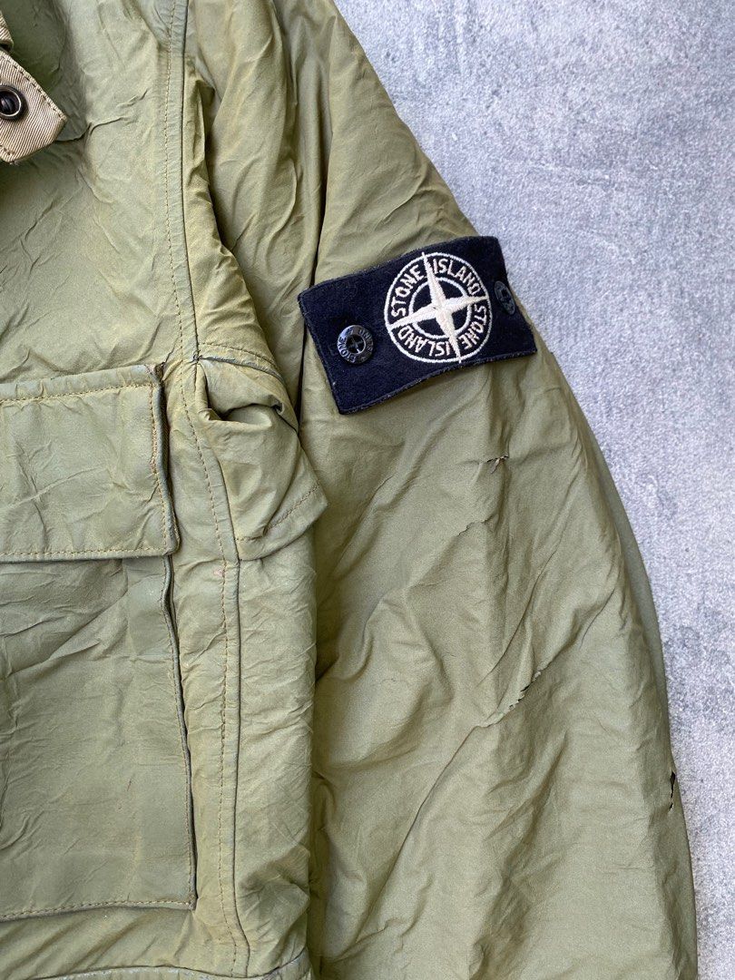 Rare Stone Island Antiqued Reflective Field Jacket 00722 AW07