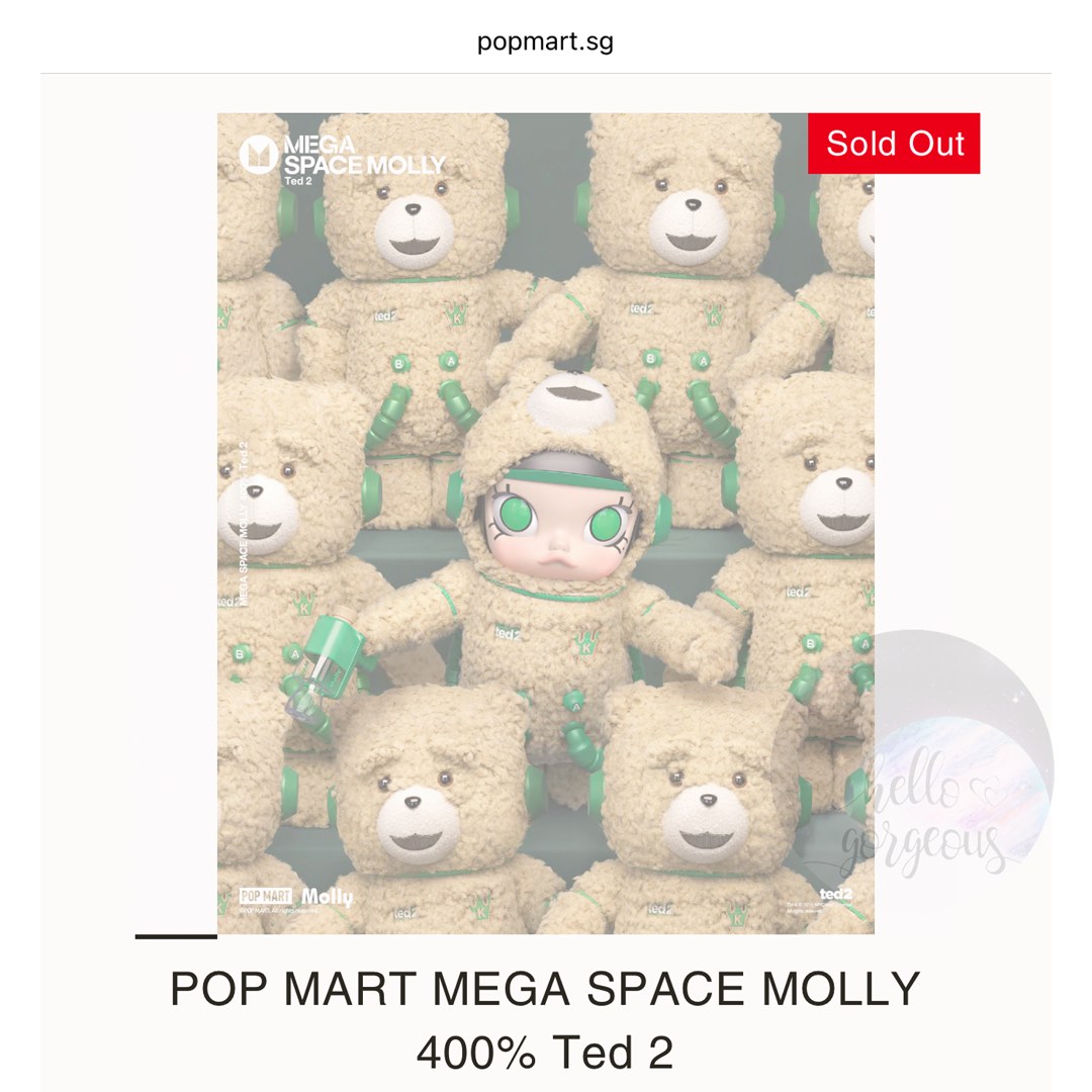 Ready Stock! Last Pc* BNIB Sealed Authentic SG POPMart Ted 2 Mega