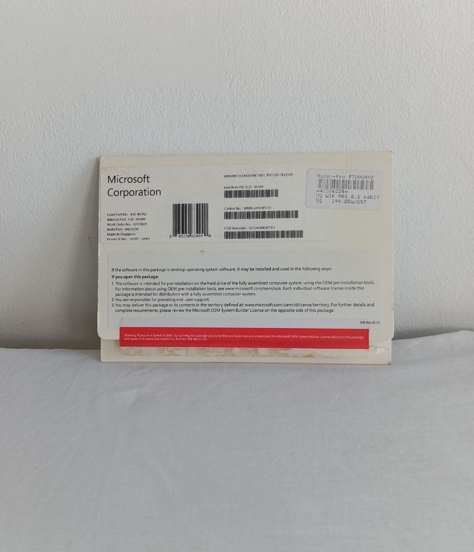 [Retail Shop] Microsoft Windows 10 Professional License, Computers ...