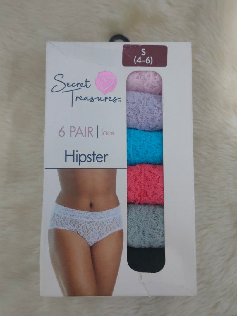 Secret Treasures 6 Pair Lace Hipster Brief Underwear Panties Size Small  4-6, Women's Fashion, Undergarments & Loungewear on Carousell