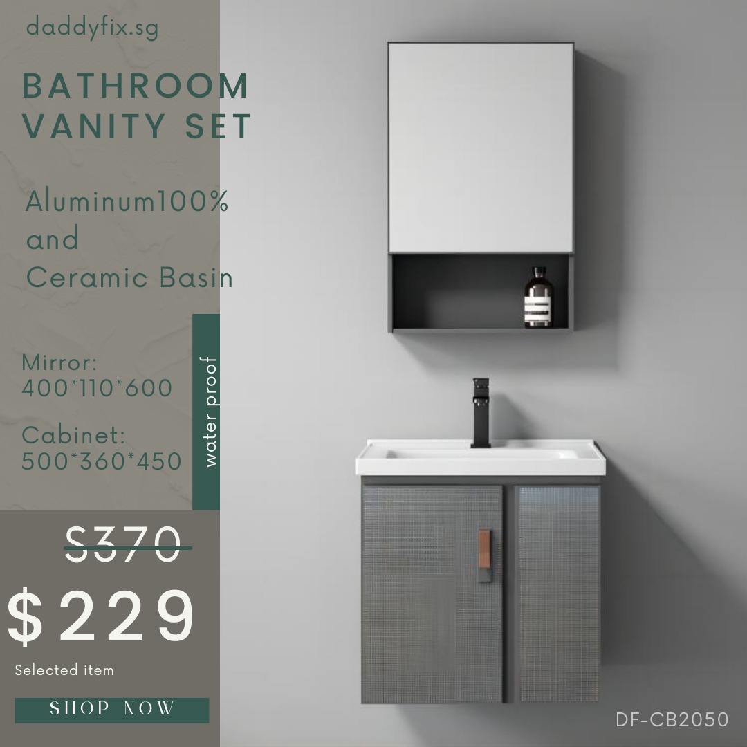 SG /Stocks 60cm Bathroom Basin Vanity Set/Waterproof Aluminium