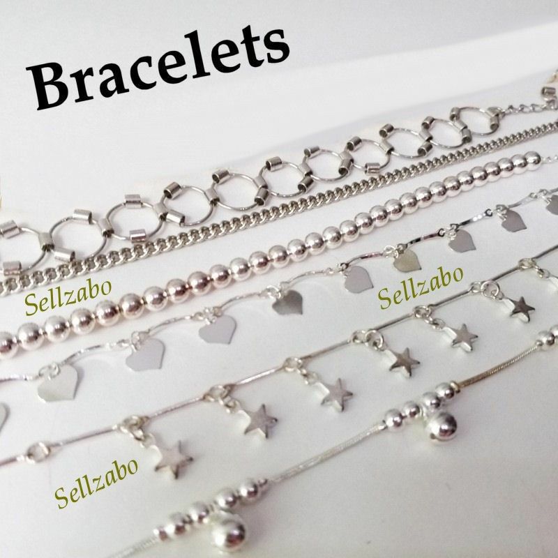 Silver Bracelets Chains Ladies Girls Women Perak Gelang Tangan
