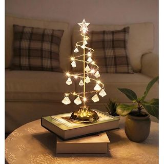 RJ Legend Christmas Tree, Handcrafted and Made with Ceramic, 50+ Decorative  Bulbs, LED Light - Light Champagne Silver, 15-Inch