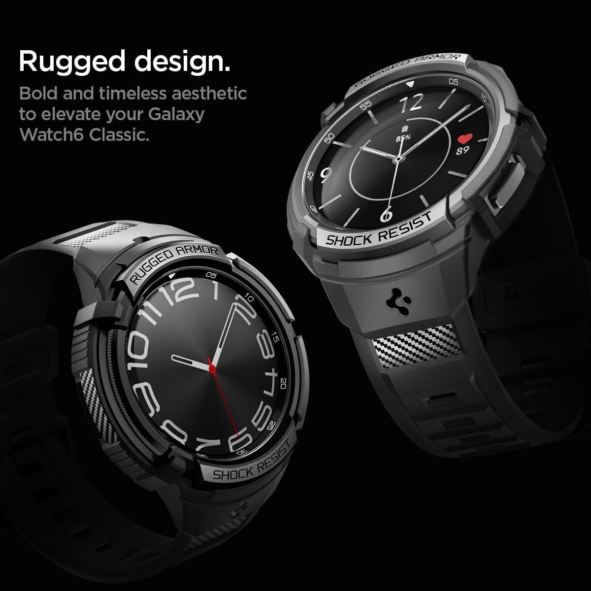 Bracelet SPIGEN Galaxy Watch 4 Classic 46 MM Rugged Armor pro Matte Black  - Shop