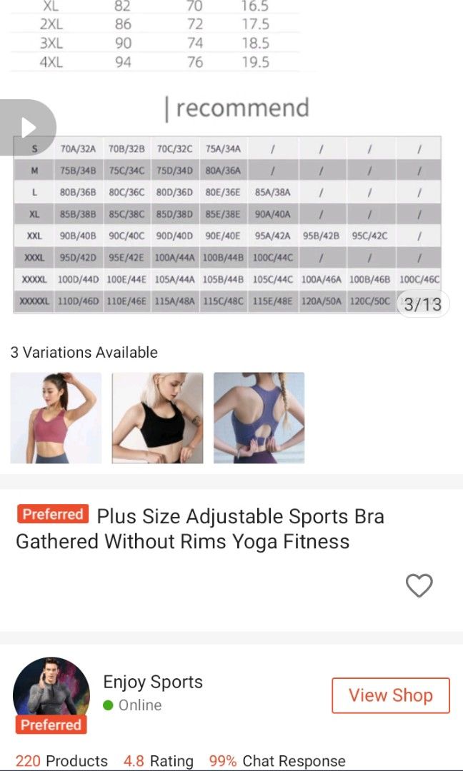 Sports Bra 4XL 40-46, Women's Fashion, Activewear on Carousell