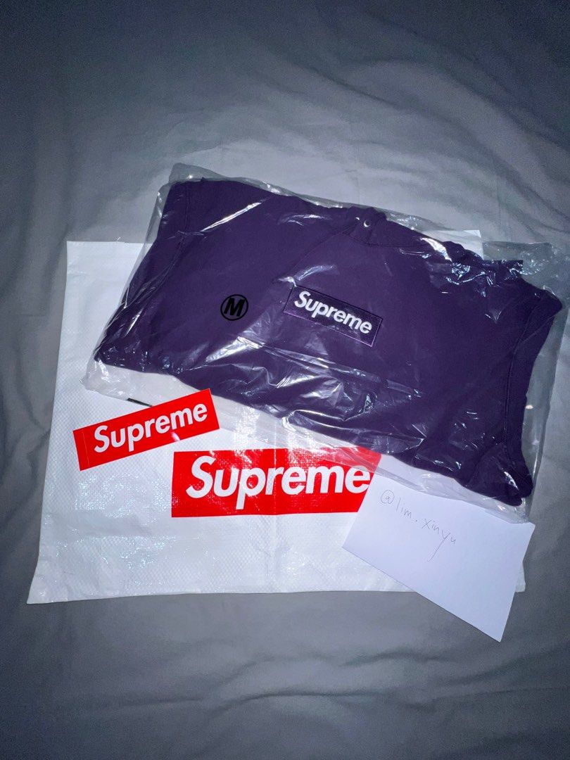 Supreme purple box logo hoodie store