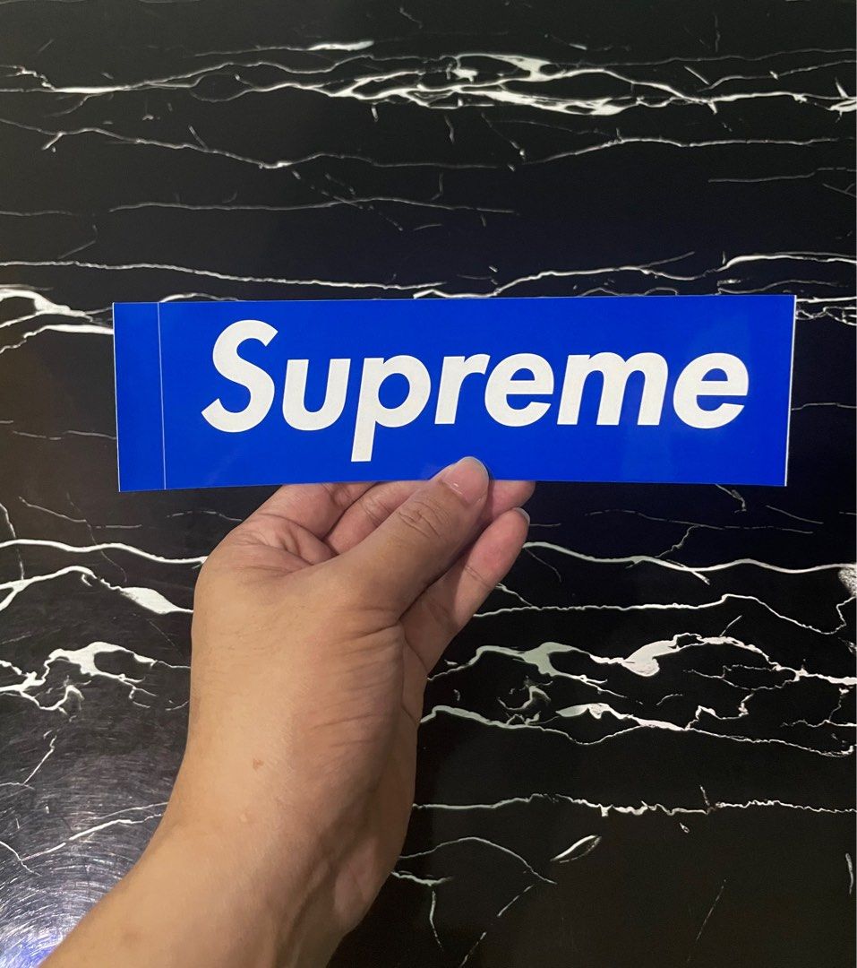 Blue supreme clearance box logo sticker