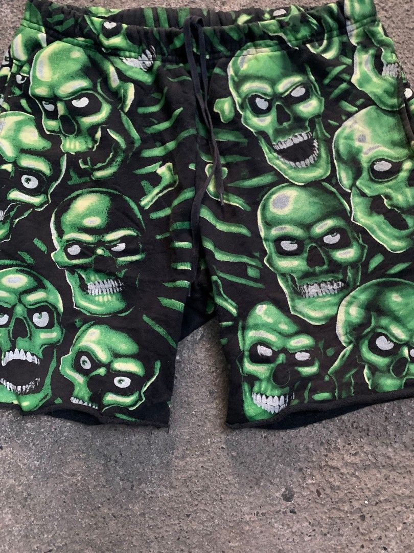 Supreme green sale skull shorts