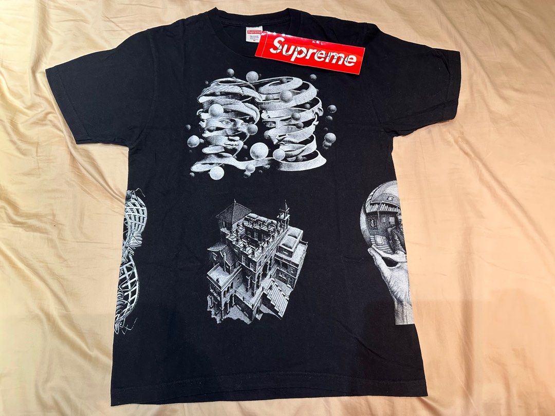 Supreme x M.C. Escher Collage tee, 名牌, 服裝- Carousell