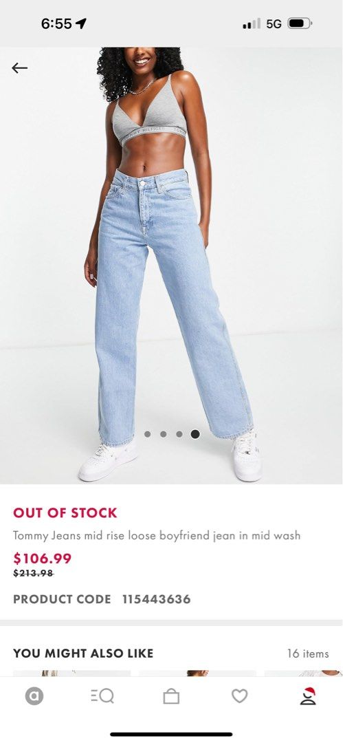 Tommy jeans mid rise loose boyfriend jeans in mid wash Women s