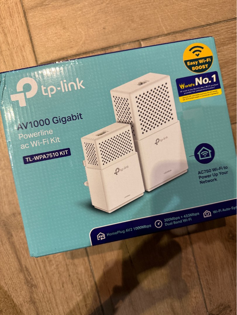 TPLink TLWPA7510 AV1000 Gigabit Powerline AC WiFi Extender Kit