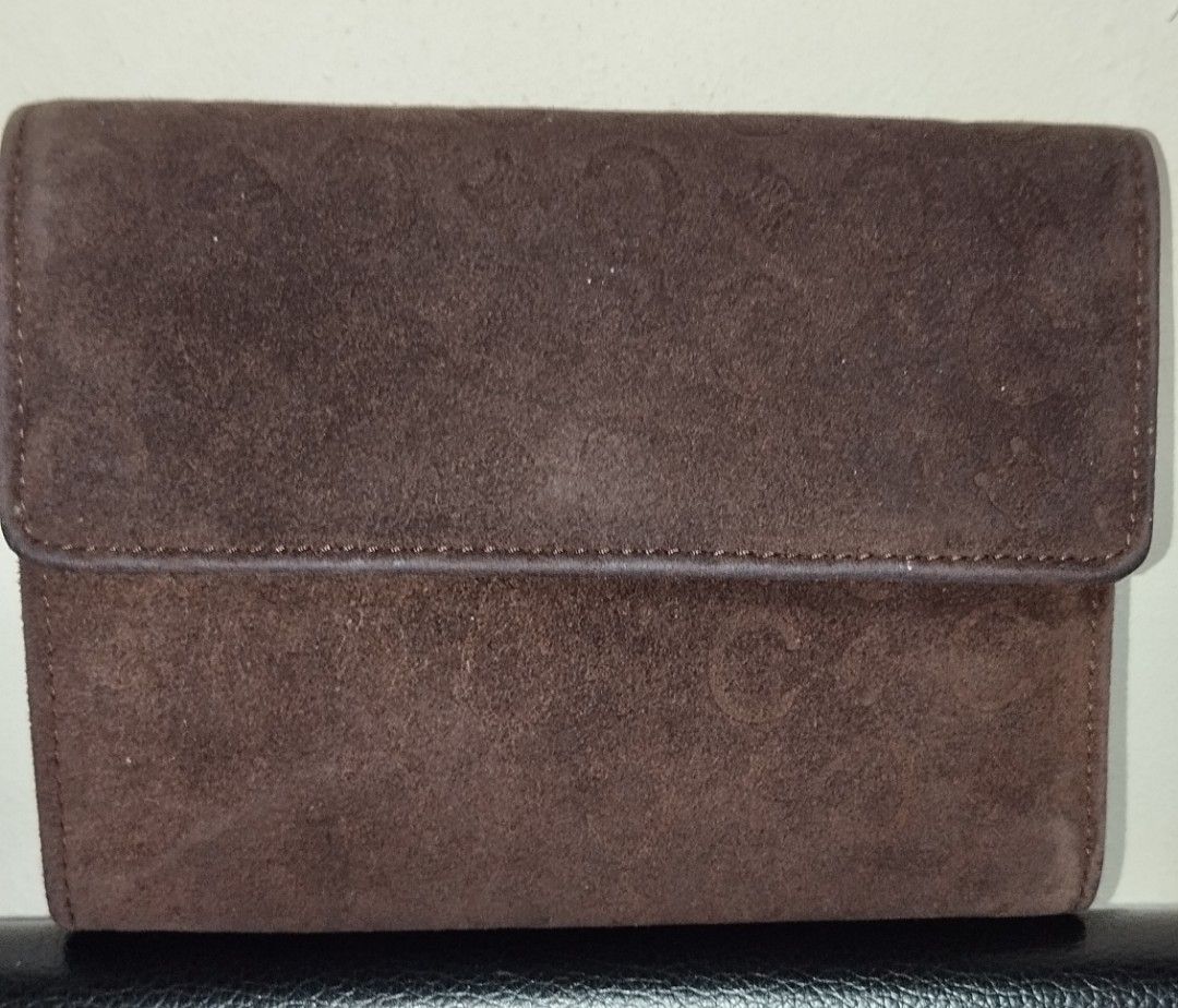Vintage Celine C Embossed Suede Tri Fold Wallet (Category: Luxury Bags & Wallets) located in Taguig. Submitted by bellecabano (Listing ID 1271604605, Image 2). Description: Vintage Celine Suede Trifold Wallet ( see last photo as reference ) Made in Spain Coded 1.11 combination of Suede and genuine leather intact rubber lining, no lagkit or bakbak sa inner leather even sa coin or bills compartment 10/10 condition pa no rips and tears, no ink marks