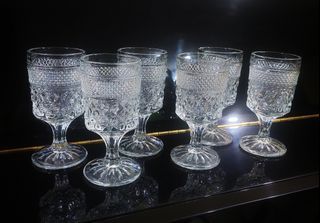 Vintage Glassware Anchor Hocking Wexford Crystal Claret Wine Glass