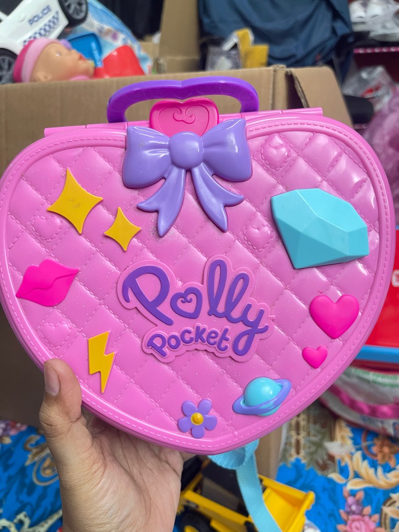 Vintage Polly Pocket Theme Park Backpack Large Compact w 2 Dolls & Horse