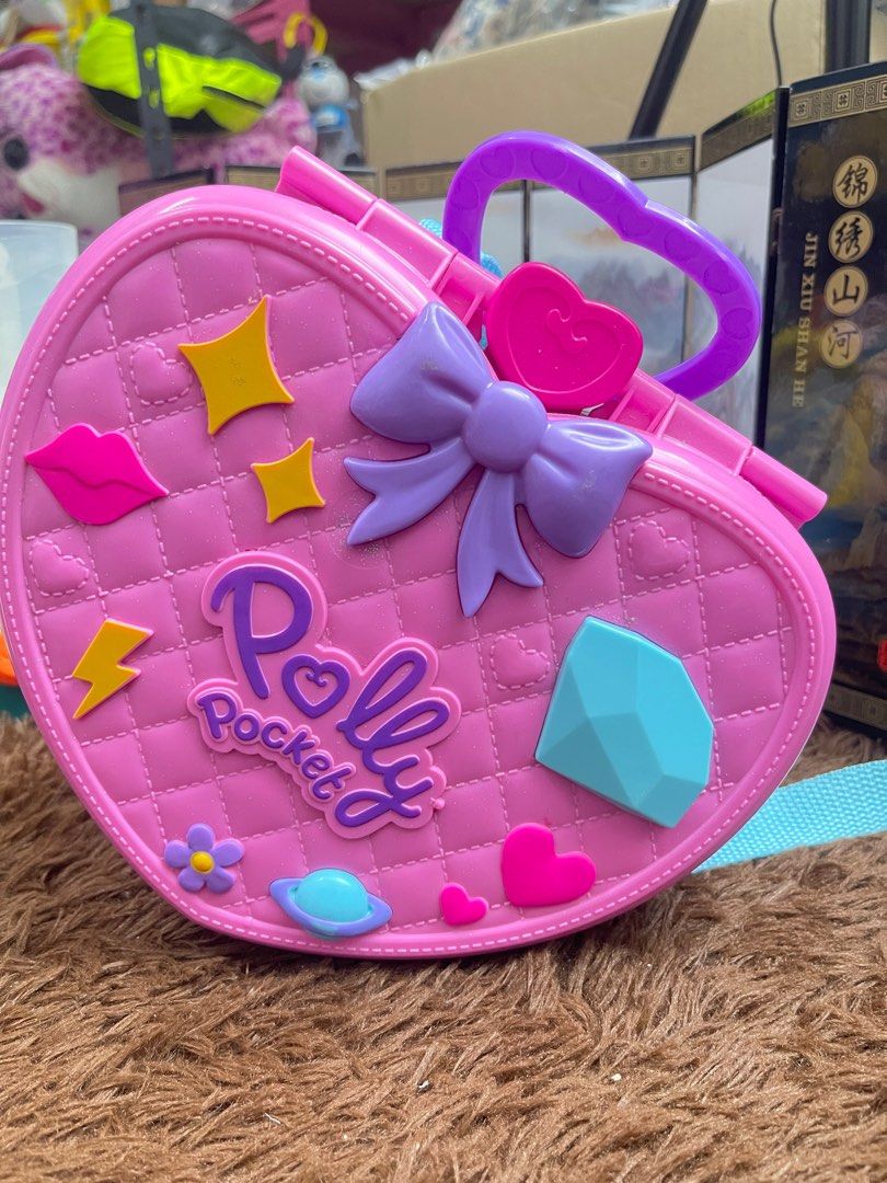 Vintage Polly Pocket Theme Park Backpack Large Compact w 2 Dolls & Horse