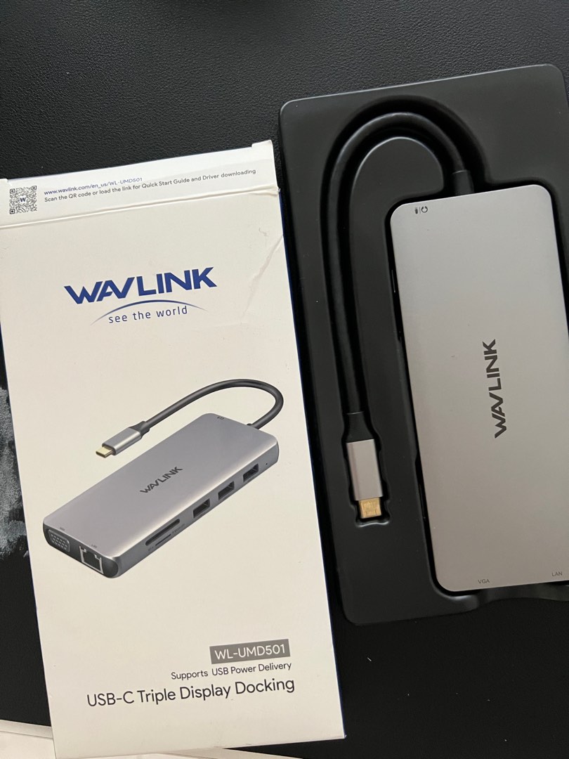 USB C Docking Station, WAVLINK 12 in 1 Triple Display Laptop Dock 4K