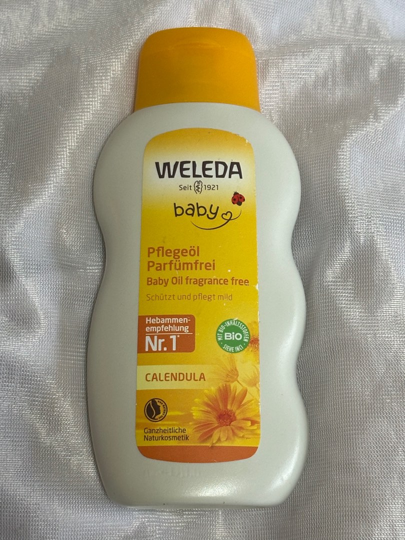 WELEDA Calendula Baby Oil 200ml (used item), Babies & Kids, Maternity Care  on Carousell