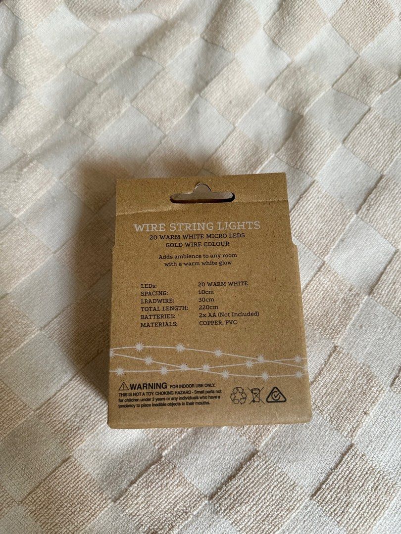 Wire Fairy Lights Gold Wire 20 Warm White Micro LEDS, Photography, Photography Accessories