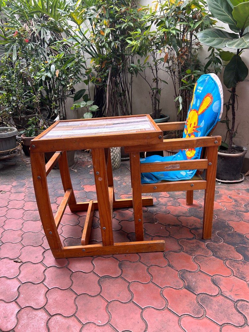 Wooden high chair / rocking chair / activity table, Babies & Kids, Baby