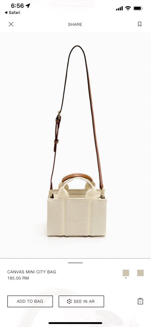 Zara canvas mini city bag shop