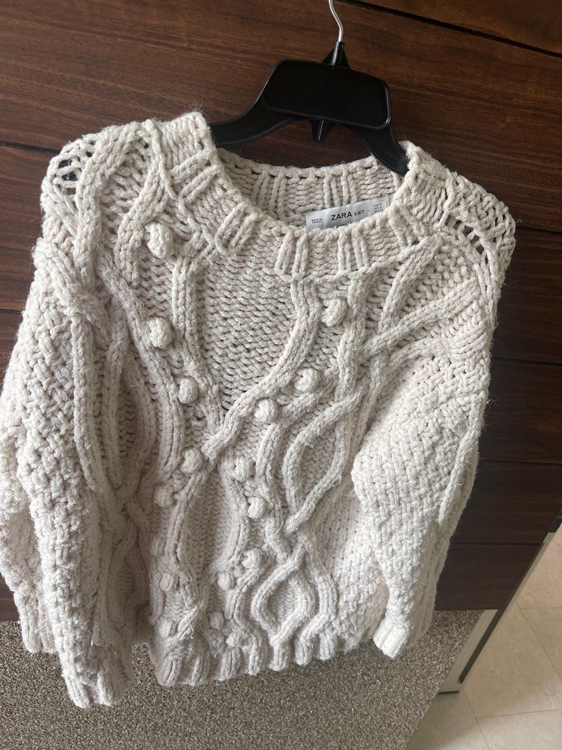 White sweater shop zara