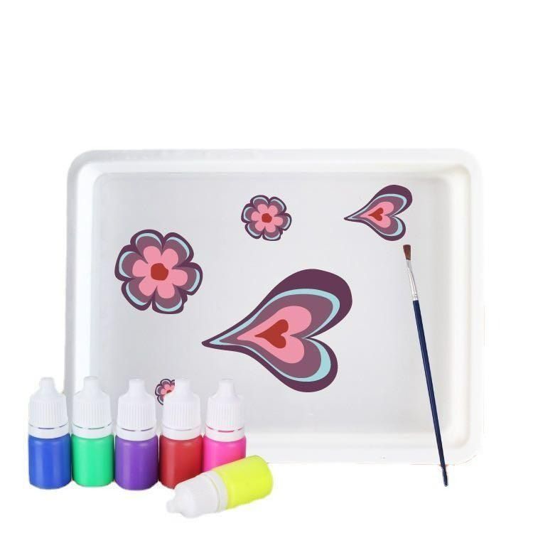 Original Stationery Rainbow Marbling Kit, One Marble Painting Kit Kids Art  and Craft for child Girls 