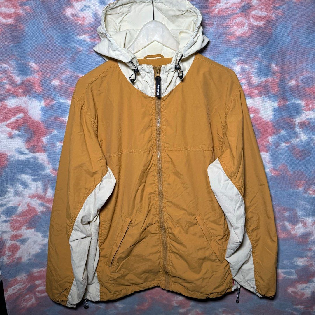 90 new Supreme 2 tone zipped jacket mustard yellow reflective