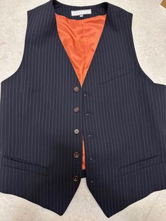 Waistcoat vest waistcoat fashionable youth striped suit vest men's four seasons commuting business casual slim fit vest waistcoat62975778601345110