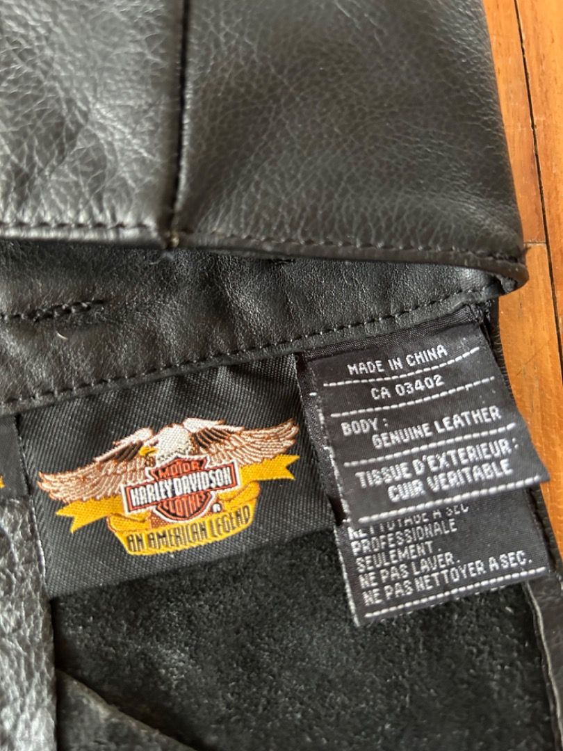 harley davidson youth black leather chaps vintage pants