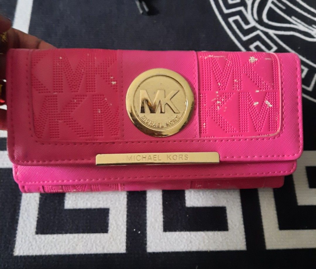 Hot pink shop mk wallet