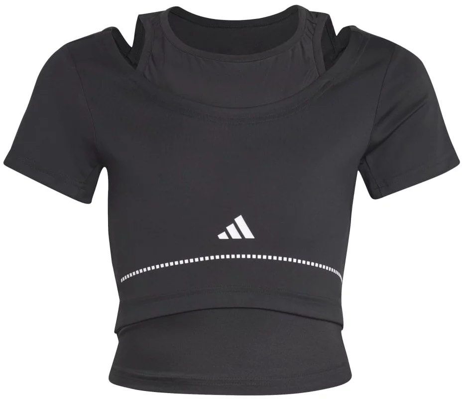 Girls black adidas top top