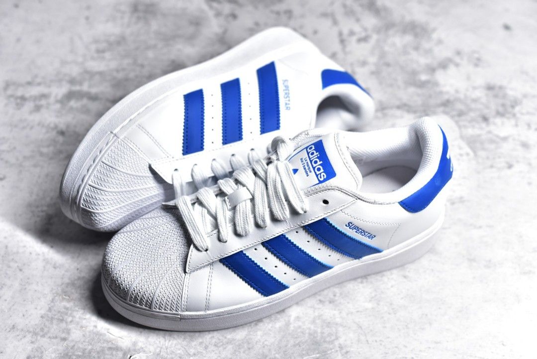 Adidas originals superstar blue and white shop